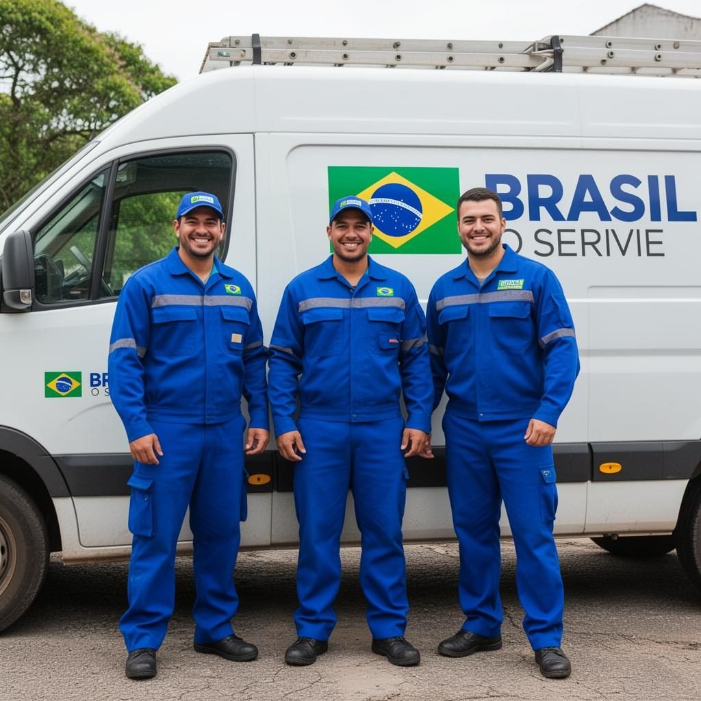 Equipe da desentupidora em Blumenau
